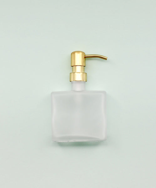Frosted Boxy Brass Dispenser