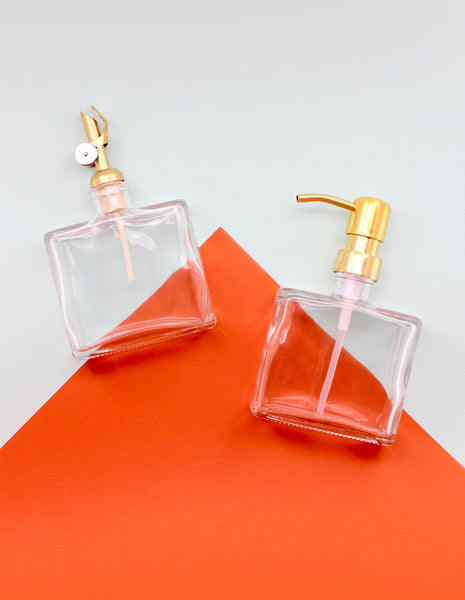 Boxy Brass Dispenser Set